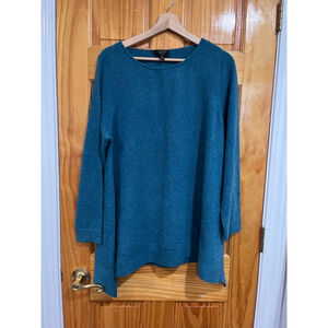 Women’s Cashmere Charter Club Blue Asymmetric Blue Tunic Soft Sweater XL